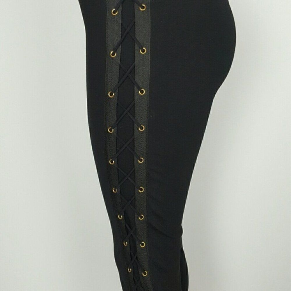‎Women's Leggings  Side Lace Up Black Leggings Western, Rodeo